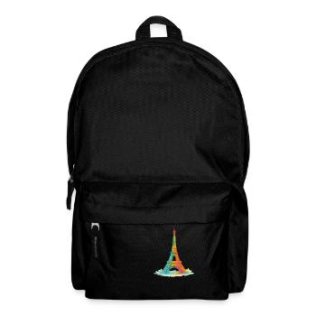 Eiffel Tower Paris Watercolor Painting - Backpack - black - Front