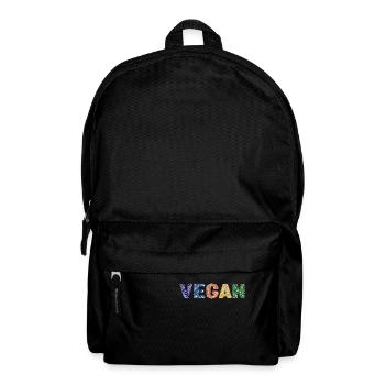 Vegan pattern - primary colors - Backpack - black - Front