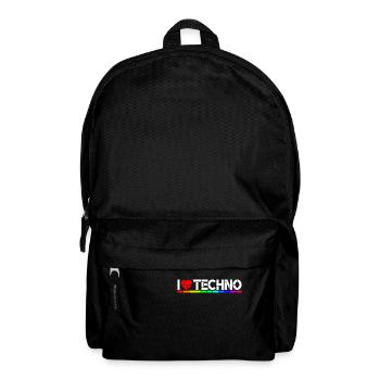 I love Techno - Rucksack - Schwarz - Vorne