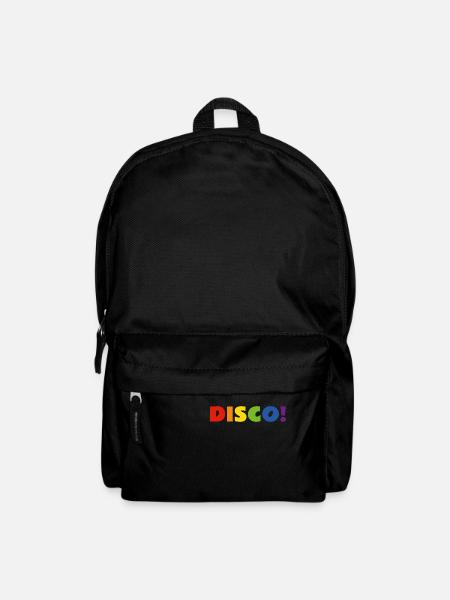 DISCO Regenbogen Text - Rucksack - Schwarz