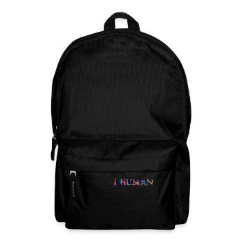 I HUMAN – Colourful statement for humanity - Backpack - black - Front