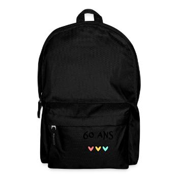 60. 60 ANS. 60e ANNIVERSAIRE. ANNIVERSAIRE 60 ANS. - Sac à dos - noir - Devant