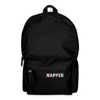 colourful nap slogan, gift for tired parents - Backpack - black - Front