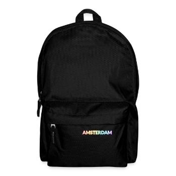 Schwuler Amsterdamer Regenbogen - Rucksack - Schwarz - Vorne