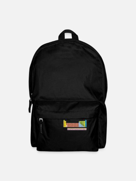 periodic table in colour with white lines - Backpack - black