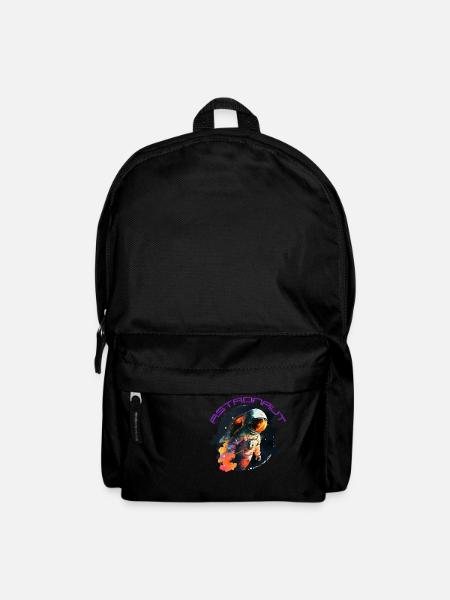 Kosmisches Abenteuer: Ein lebendiger und farbenfroher Astronaut - Rucksack - Schwarz