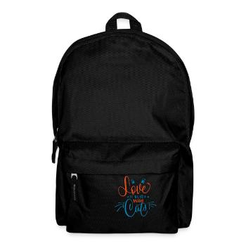 Liebe ist besser mit Katze - Rucksack - Schwarz - Vorne