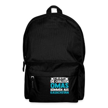 Kazakh granny grandmother Kazakhstan - Backpack - black - Front