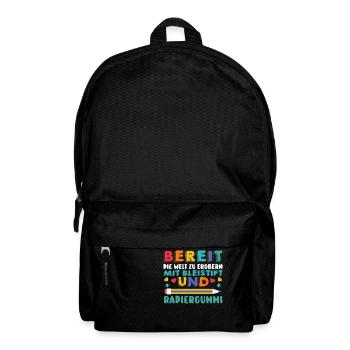 Erste Klasse Grundschule Schulbeginn Geschenk - Rucksack - Schwarz - Vorne
