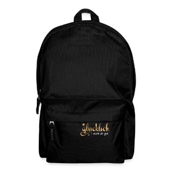 Glücklich steht dir gut - Rucksack - Schwarz - Vorne