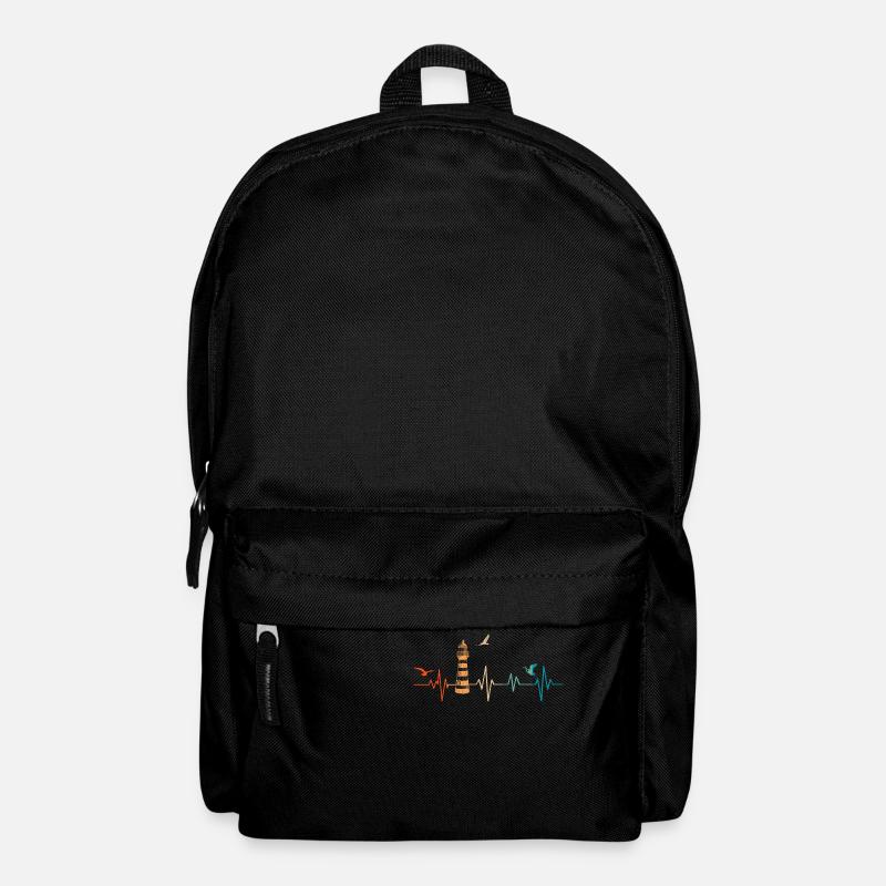 Heartbeat Lighthouse - Geschenkidee - Rucksack - Schwarz