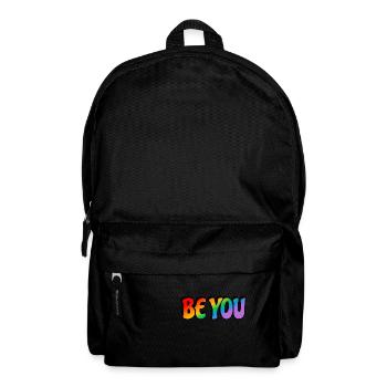 Sei du Regenbogen Text LGBTQ Pride Monat - Rucksack - Schwarz - Vorne