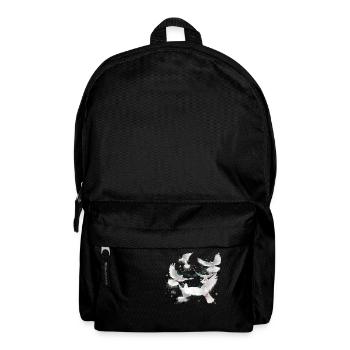 tauben,taube,vögel,vogelschwarm,weiss ,graffiti - Rucksack - Schwarz - Vorne
