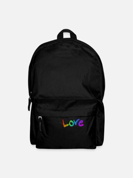 Love Text Rainbow - Backpack - black