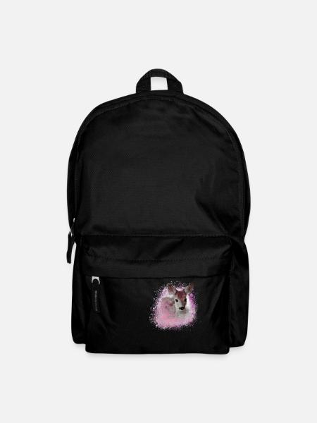 reh rosa,wild,kitz,graffiti,bambi,rehkitz,fohlen - Rucksack - Schwarz