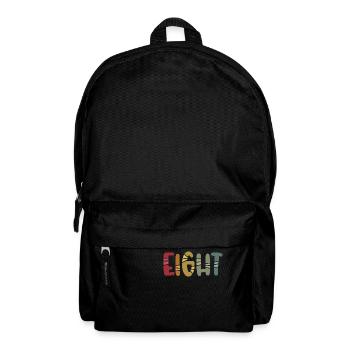 Eight - 8 Years Old Birthday, 8 Year Anniversary - Backpack - black - Front