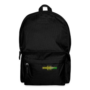Schallwellen Musikwelle Vintage Retro DJ Herz Scheibe - Rucksack - Schwarz - Vorne