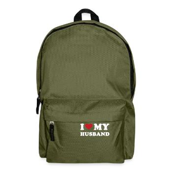 Je coeur mon mari - Sac à dos - vert olive - Devant