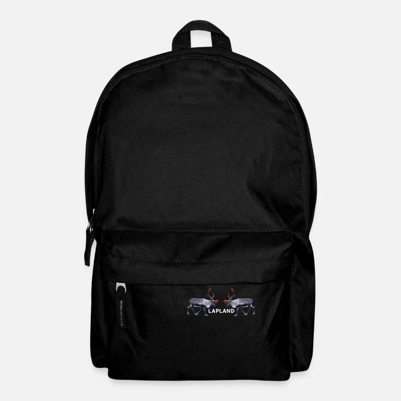 Lappländisches Rentierpaar mit Textmotiven - Rucksack - Schwarz