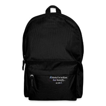 Self-Confidence Meets AI – Cool Quote - Backpack - black - Front