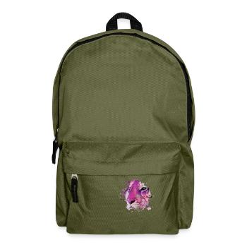 tigre, chat sauvage, bleu, peinture, graffiti, rose - Sac à dos - vert olive - Devant