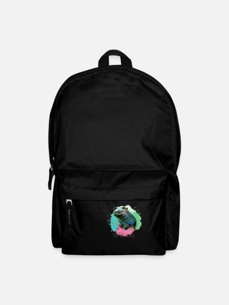 nilpferd,hippo,graffiti,malerei,nilpferd baby,baby - Rucksack - Schwarz