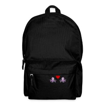Krake Comic Couple love - Backpack - black - Front