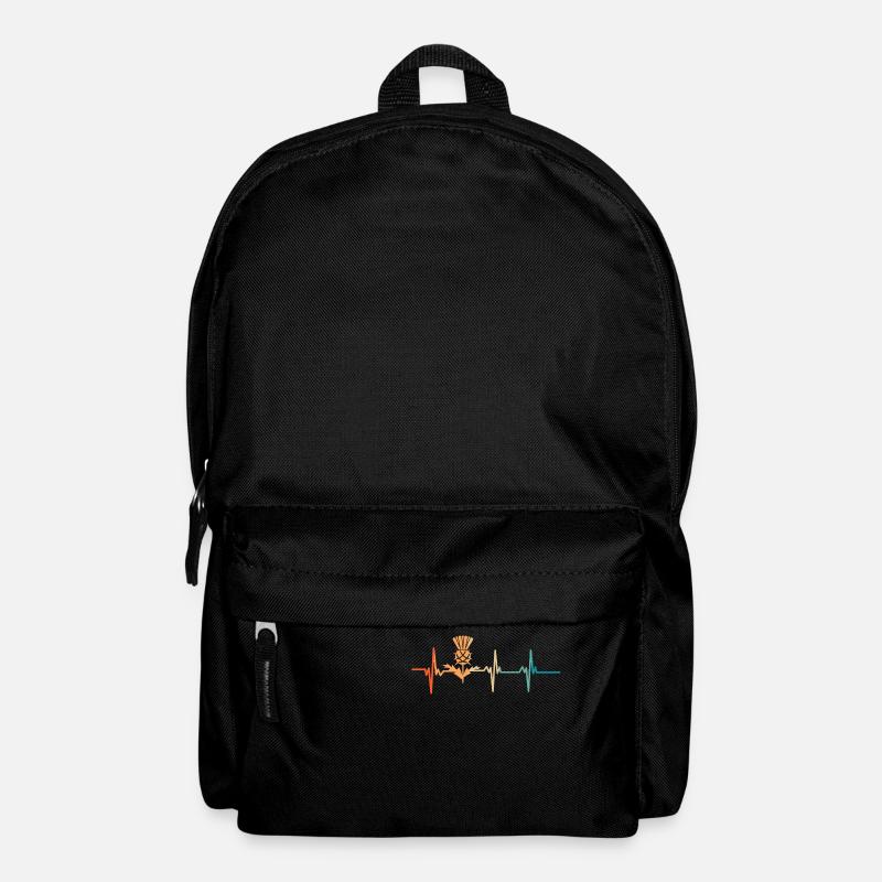 Schottische Herzschlag-Blumen - Rucksack - Schwarz