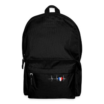 Frankreich Herz Franzose Herzschlag EKG Puls Franc - Rucksack - Schwarz - Vorne