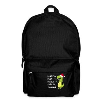Dino avec casquette de Noël, Drôle de Noël en - Sac à dos - noir - Devant