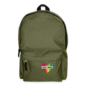 love wins,love,heart,graffiti,rainbow,LGBT - Backpack - olive green - Front