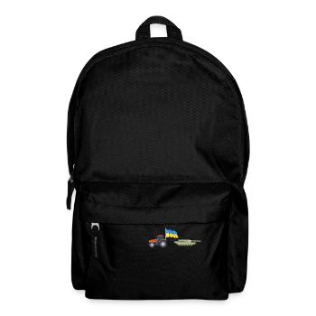 ukrainian tractor pulling tank Farmer ukrainian - Backpack - black - Front