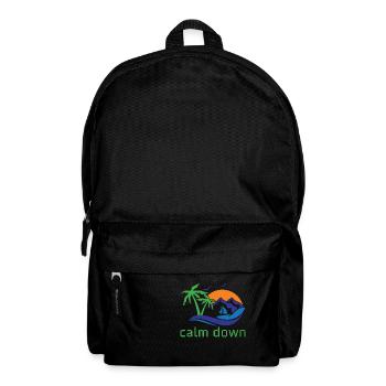 Entspannung und Relax. Just Calm Down - Rucksack - Schwarz - Vorne