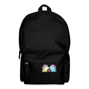 Dinosaure Stégosaure Couple Amour Couple Amoureux - Sac à dos - noir - Devant