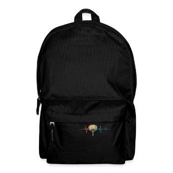 Battement de coeur rétro éventail japonais - Sac à dos - noir - Devant