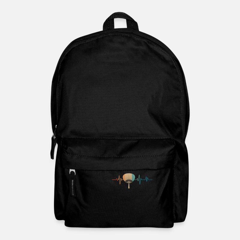 Heartbeat Retro Japanese Fan - Backpack - black