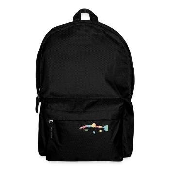 Regenbogenforelle - Rucksack - Schwarz - Vorne