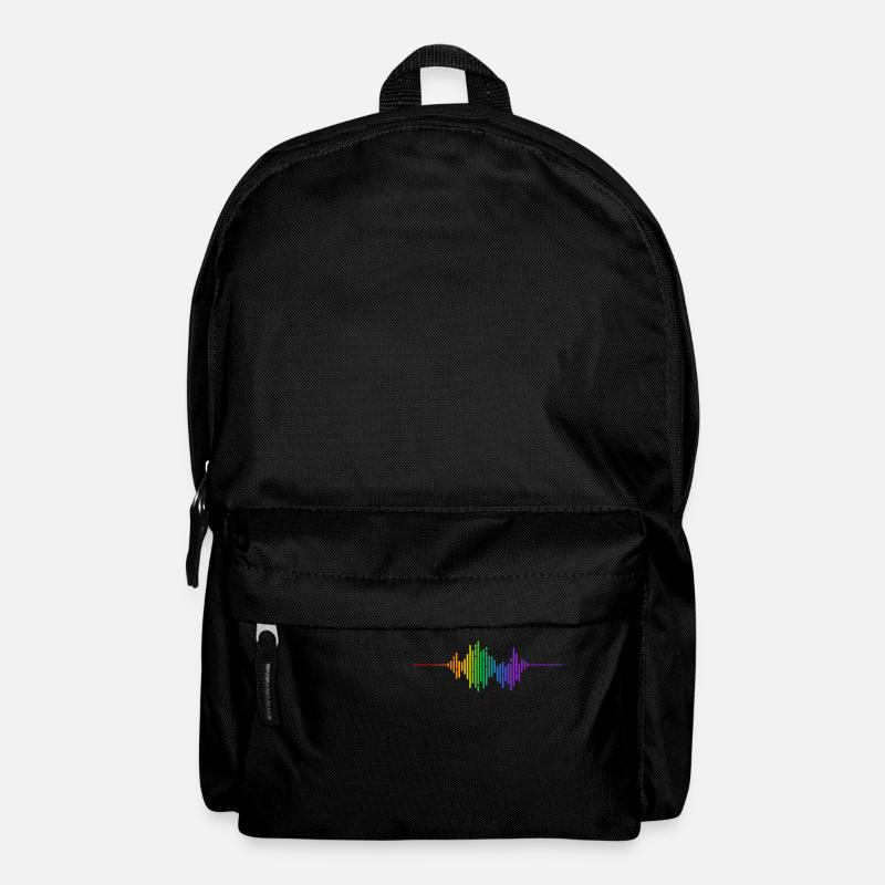 Regenbogen-Schallwelle - Rucksack - Schwarz