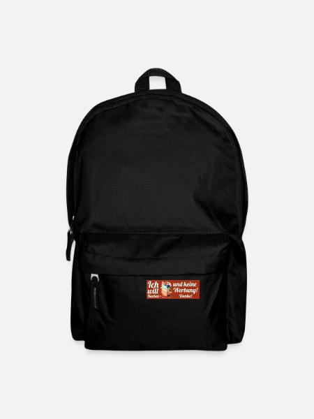 Ich will Kuchen und keine Werbung! Keine Werbung! - Rucksack - Schwarz