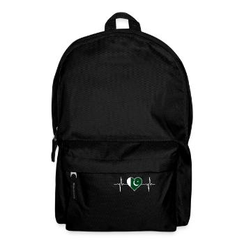 Battement de cœur du drapeau pakistanais - Sac à dos - noir - Devant