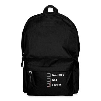Naughty Nice I tried Nikolaus Weihnachten - Rucksack - Schwarz - Vorne