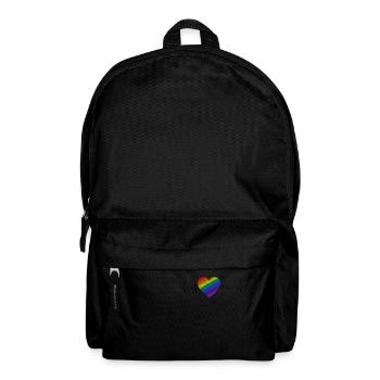 Herzklopfen Herz Regenbogen Diversität - Rucksack - Schwarz - Vorne