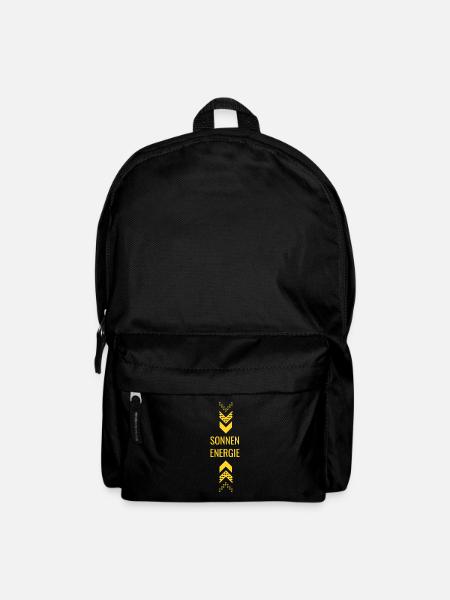 gelbe Sonnenenergie mit Pfeilen - Rucksack - Schwarz