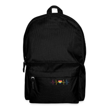 Pansexuell Pan LGBT LGBTQ Queer Herzschlag - Rucksack - Schwarz - Vorne