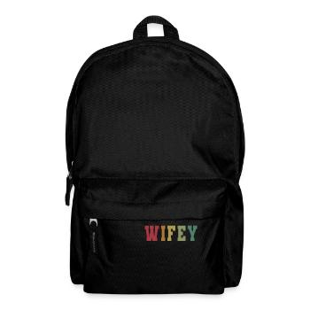 Retro Wifey Matching Couple Wedding Party Marriage - Backpack - black - Front