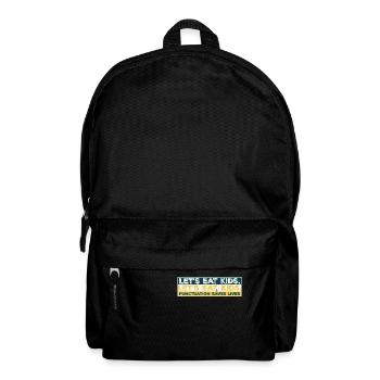 Let's Eat Kids Punctuation Saves Lives Funny Gramm - Backpack - black - Front
