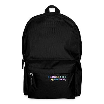 Graduated - Now What Funny Graduation Day T-Shirt a - Rucksack - Schwarz - Vorne