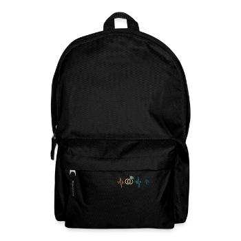 Battement de coeur rétro anneaux de mariage - Sac à dos - noir - Devant