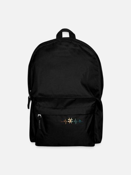 Retro Herzschlag Alchemistisches Symbol - Rucksack - Schwarz