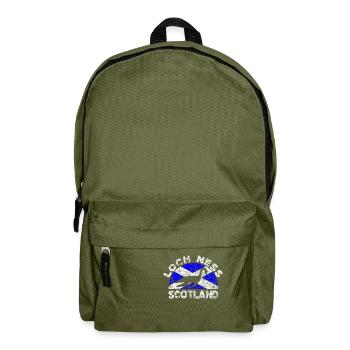 Grunge Nessie Loch Ness Schottland Flagge - Rucksack - Olivgrün - Vorne